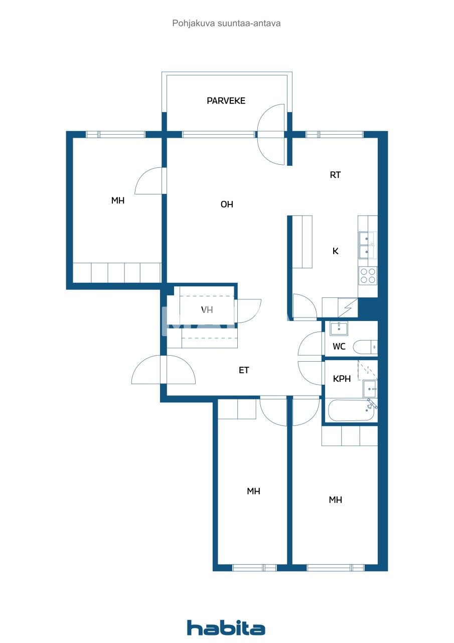 Квартира 4 комнаты 92 м² Tampere sub region, Финляндия