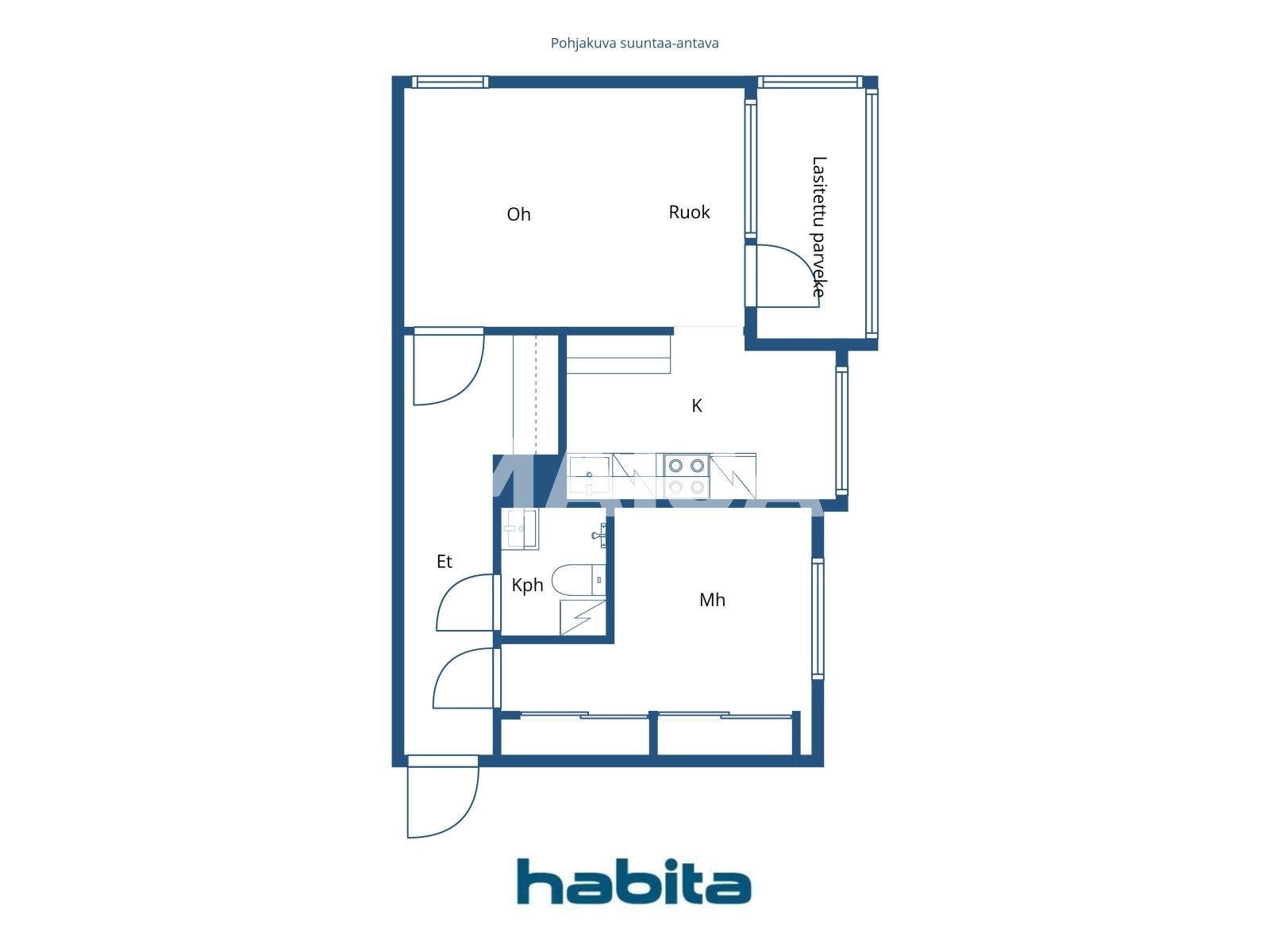 Квартира 2 комнаты 43 м² Kuopio sub region, Финляндия