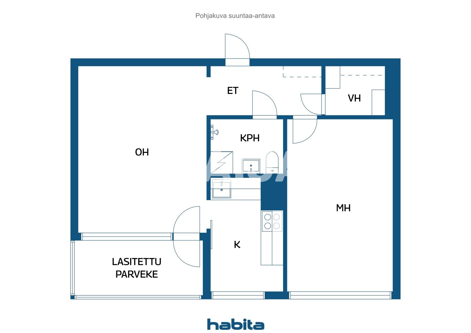 Wohnung 2 zimmer 48 m² Verwaltungsgemeinschaft Helsinki, Finnland