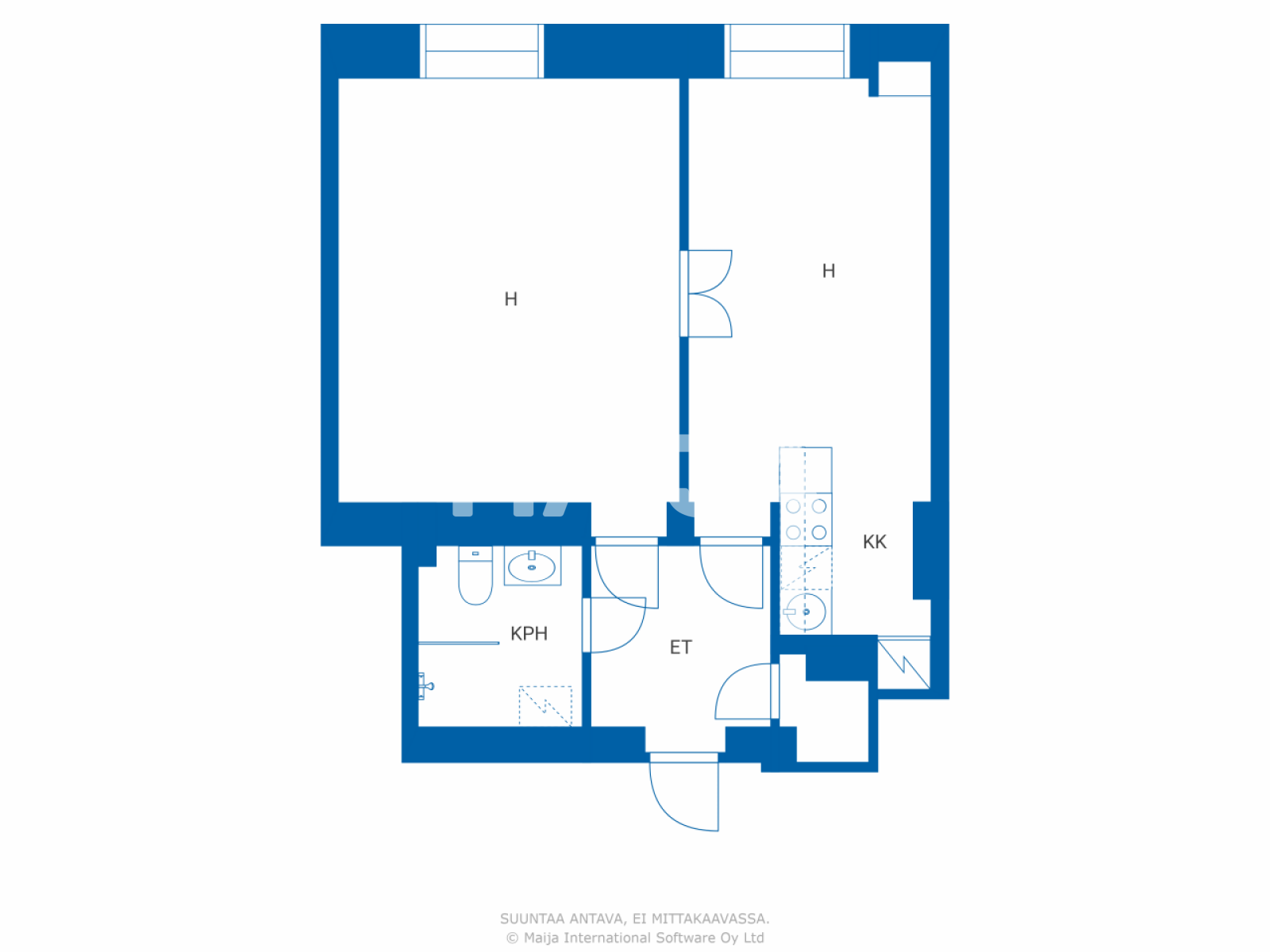 Mieszkanie 2 pokoi 45 m² w Helsinki sub region, Finlandia