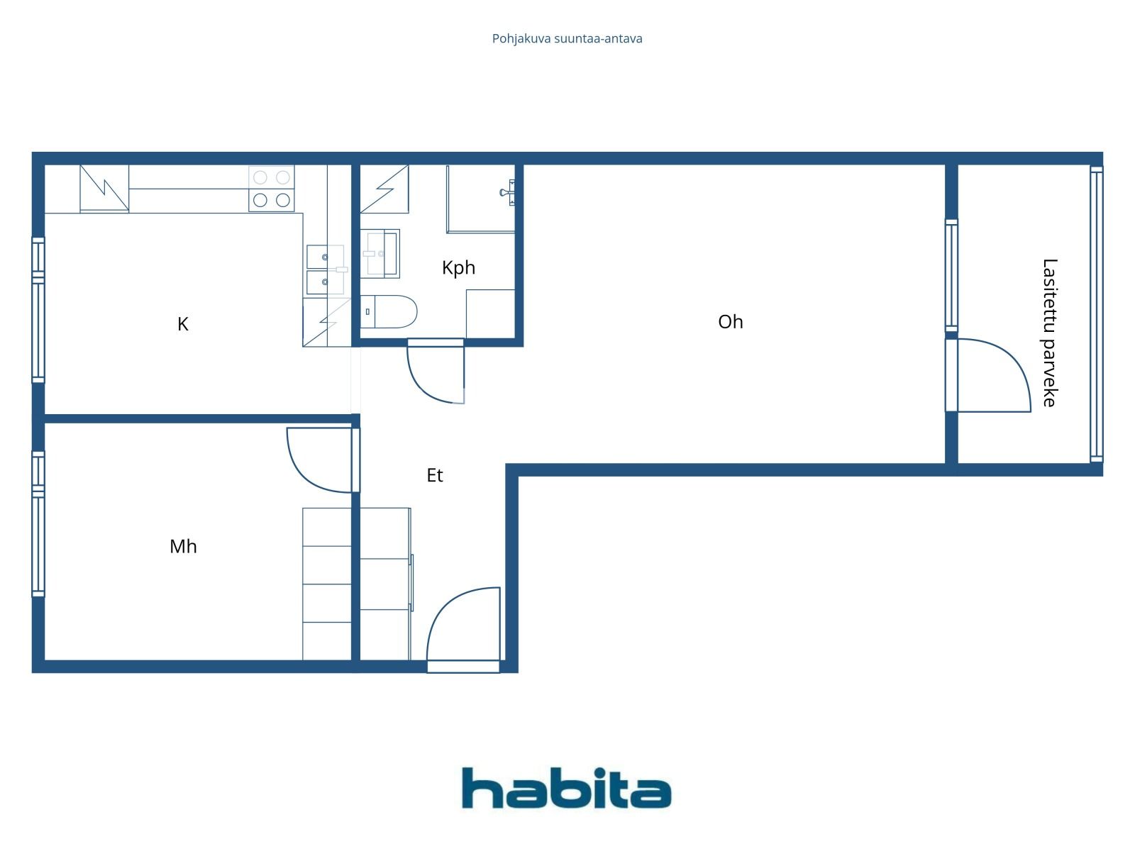 Квартира 2 комнаты 60 м² Helsinki sub region, Финляндия