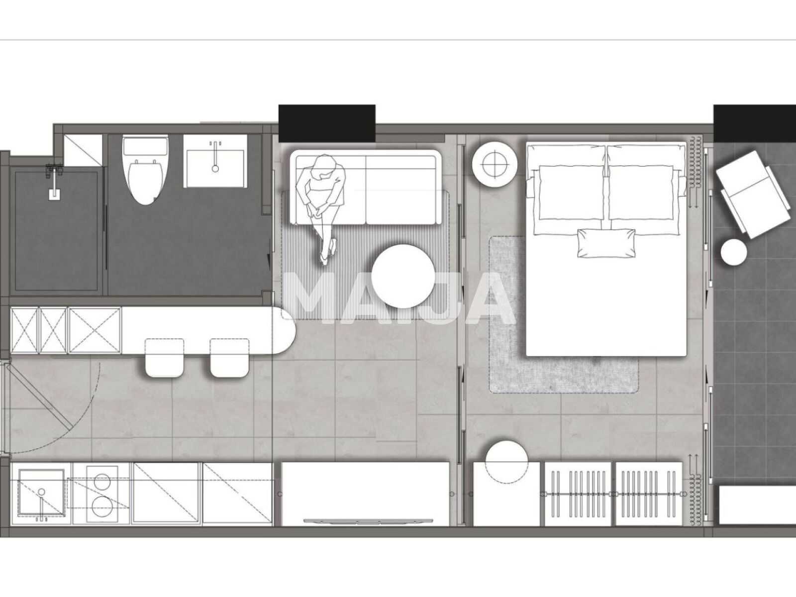 Wohnung 2 zimmer 28 m² Chalong, Thailand