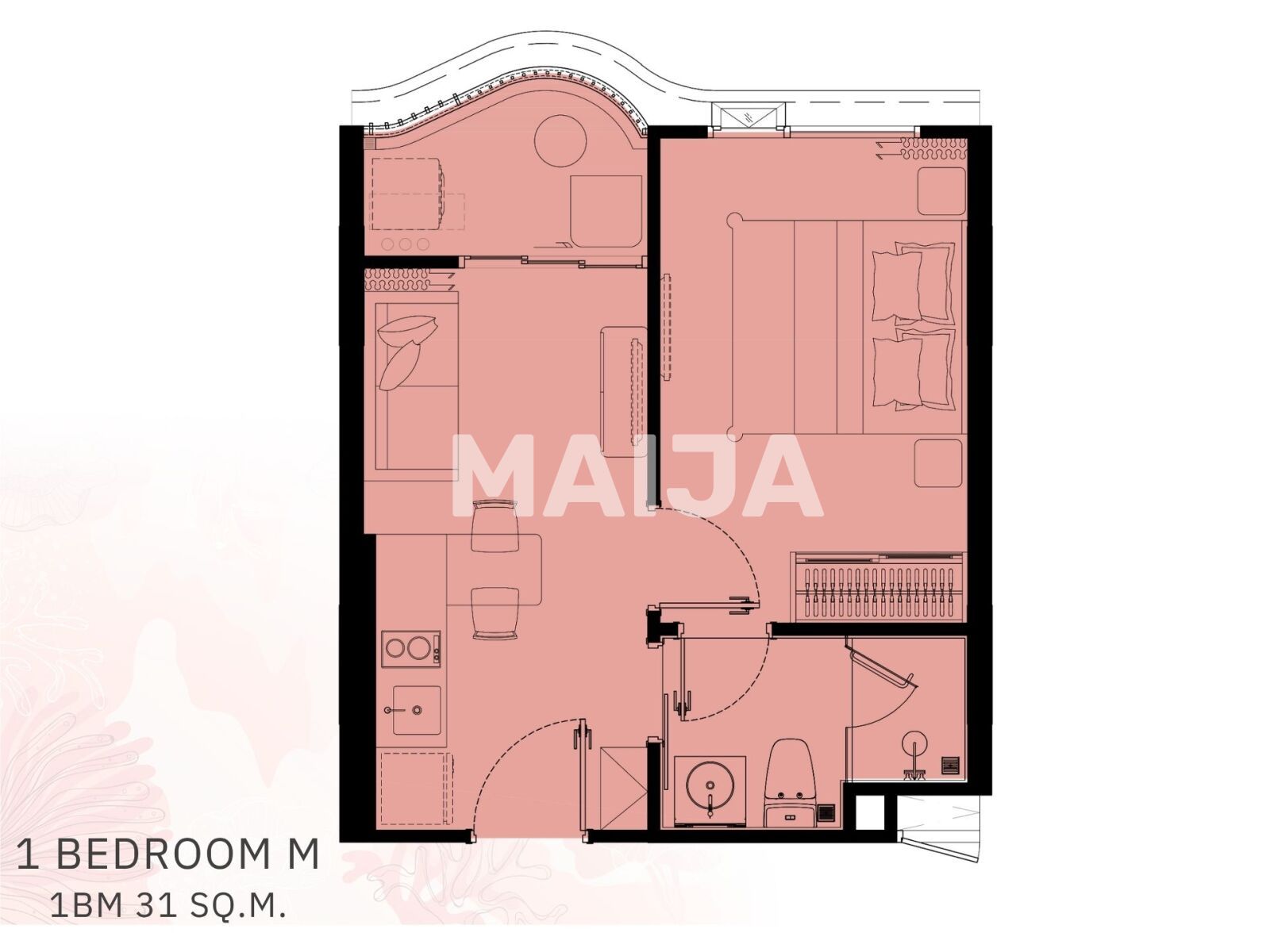 Квартира 2 комнаты 31 м² Камала, Таиланд