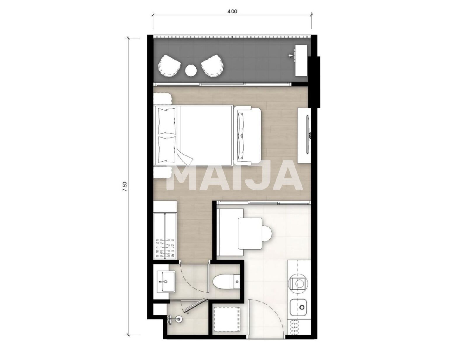 Wohnung 2 zimmer 30 m² Karon, Thailand