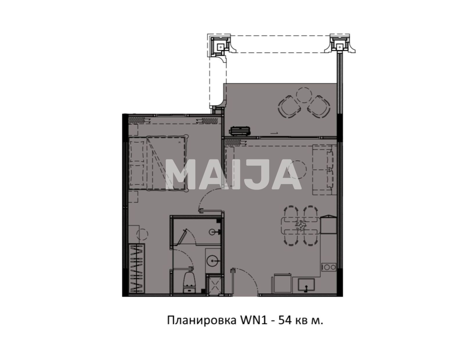 Appartement 2 chambres 54 m² Ban Bang Thao, Thaïlande