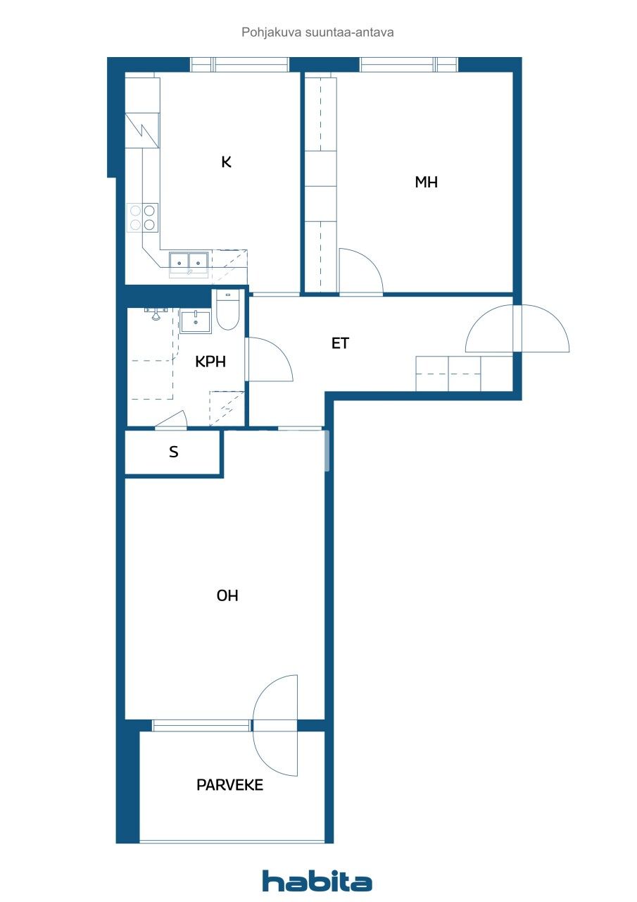 Apartamento 2 habitaciones 58 m² Vaajakoski, Finlandia