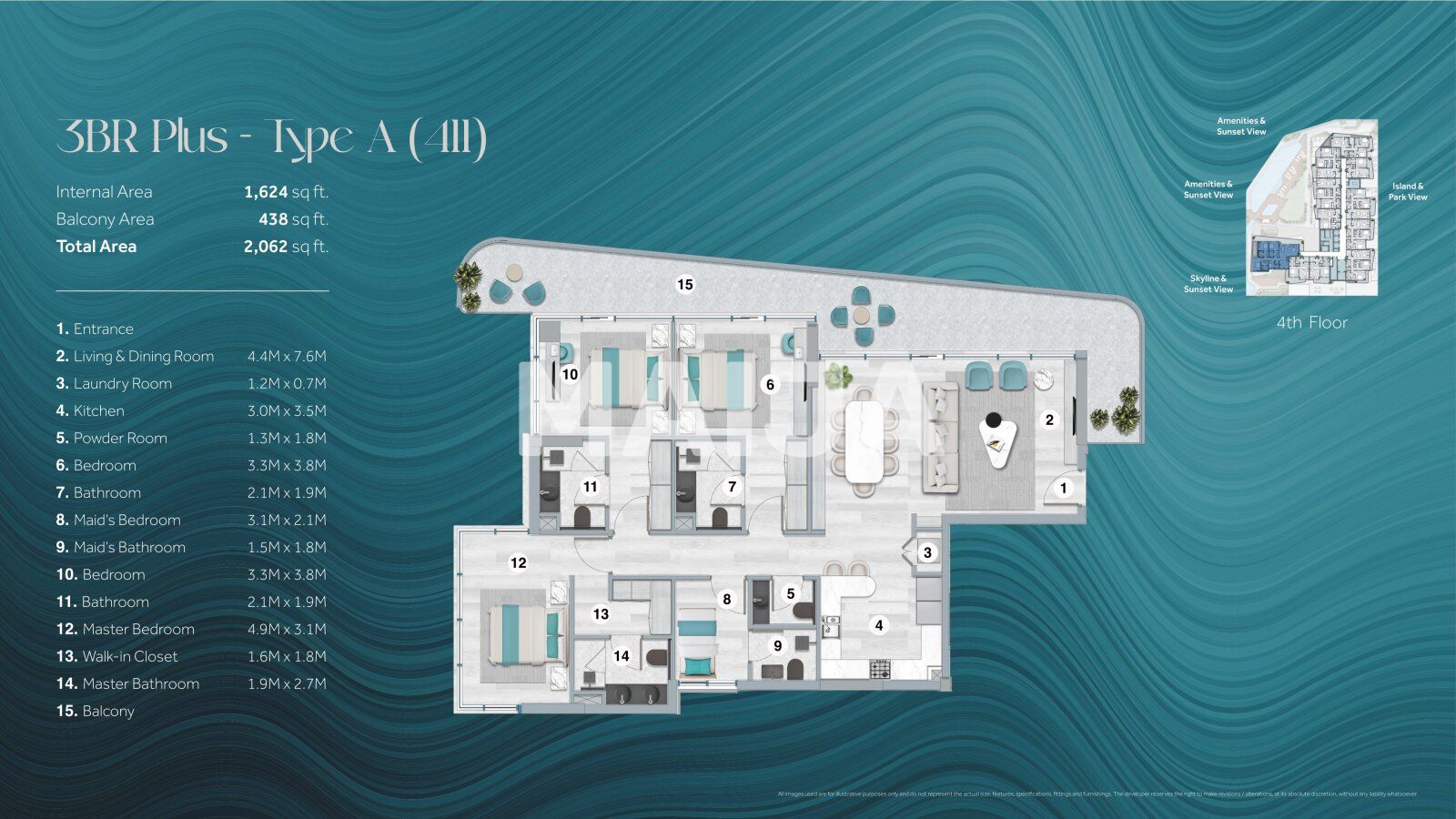 Apartamento 2 habitaciones 74 m² Dubái, Emiratos Árabes Unidos